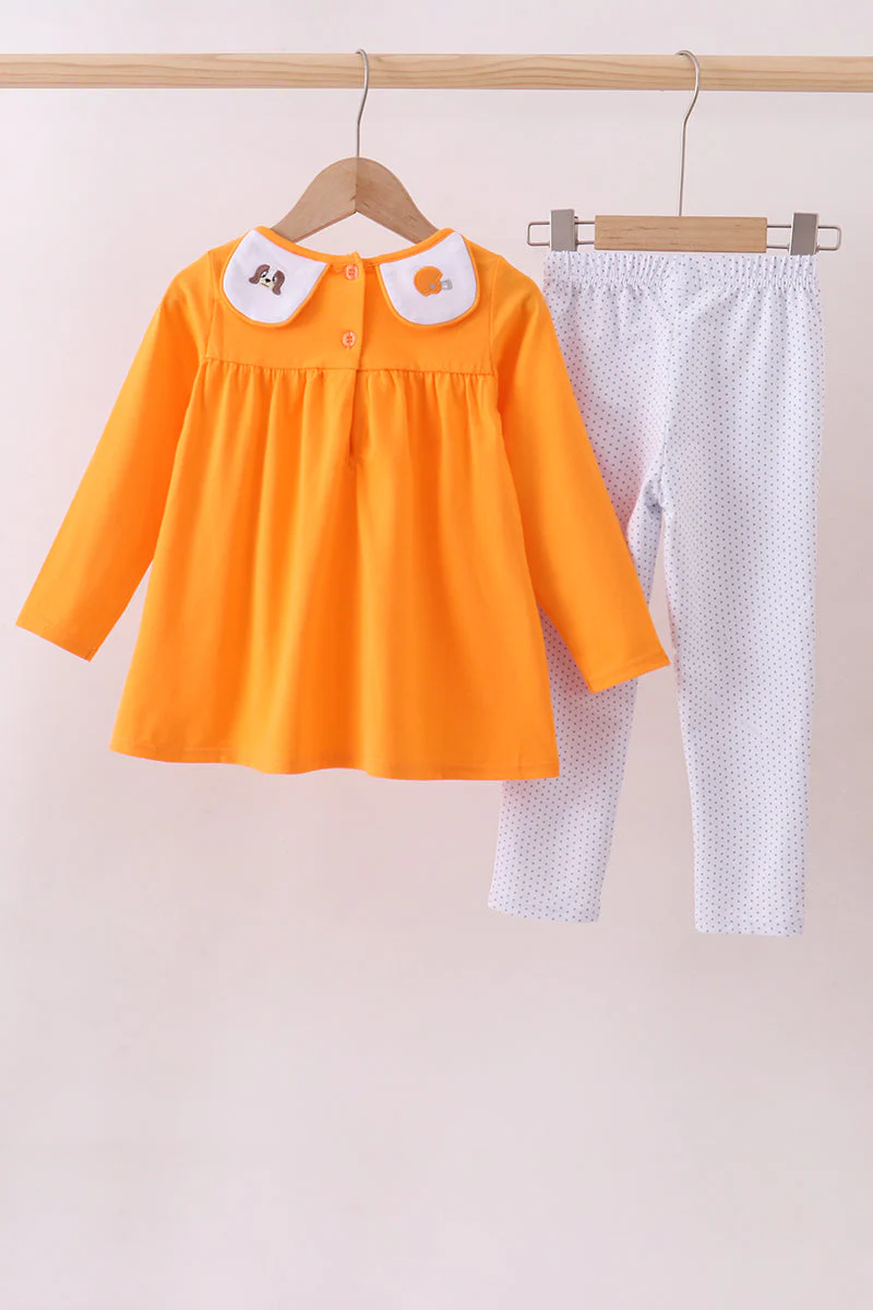 Premium Orange Tennessee puppy football embroidery pants set - Image 3