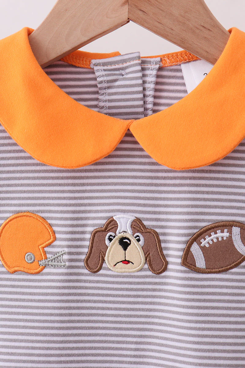 Premium Orange Tennessee stripe football embroidery skorts set - Image 2