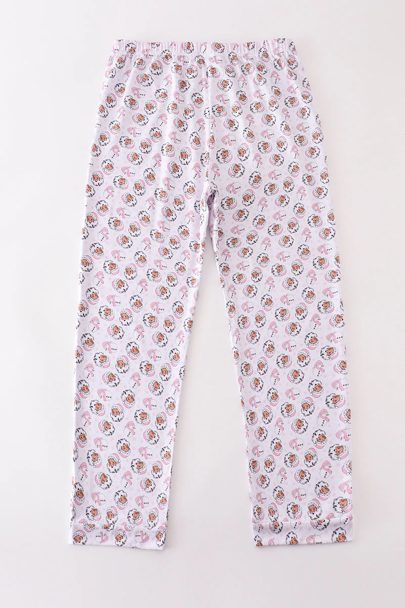 Premium pink christmas santa claus print women pajama pants - Image 4