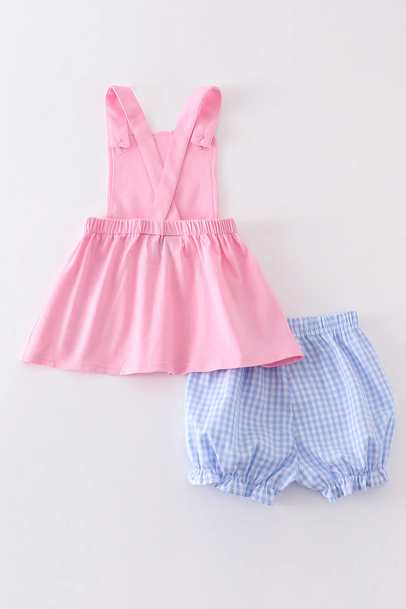 Premium Pink dog applique girl set - Image 5
