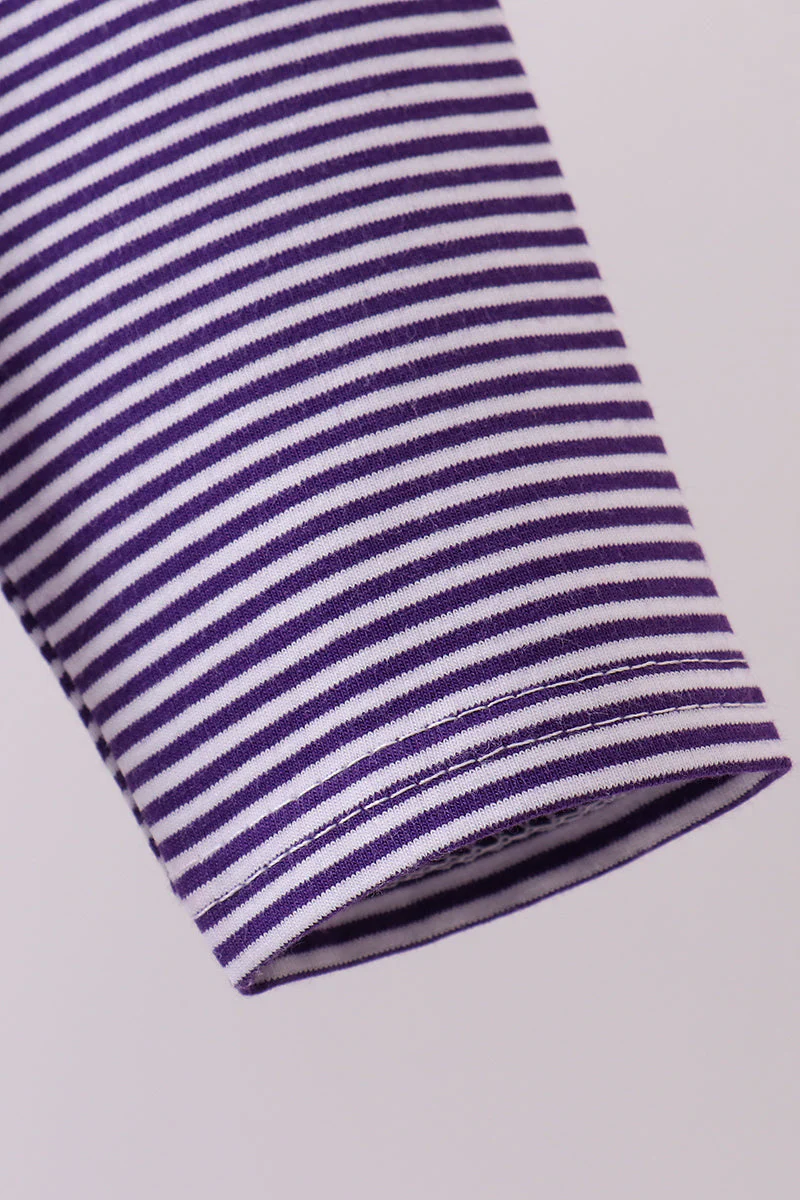 Premium Purple LSU stripe embroidery top - Image 4
