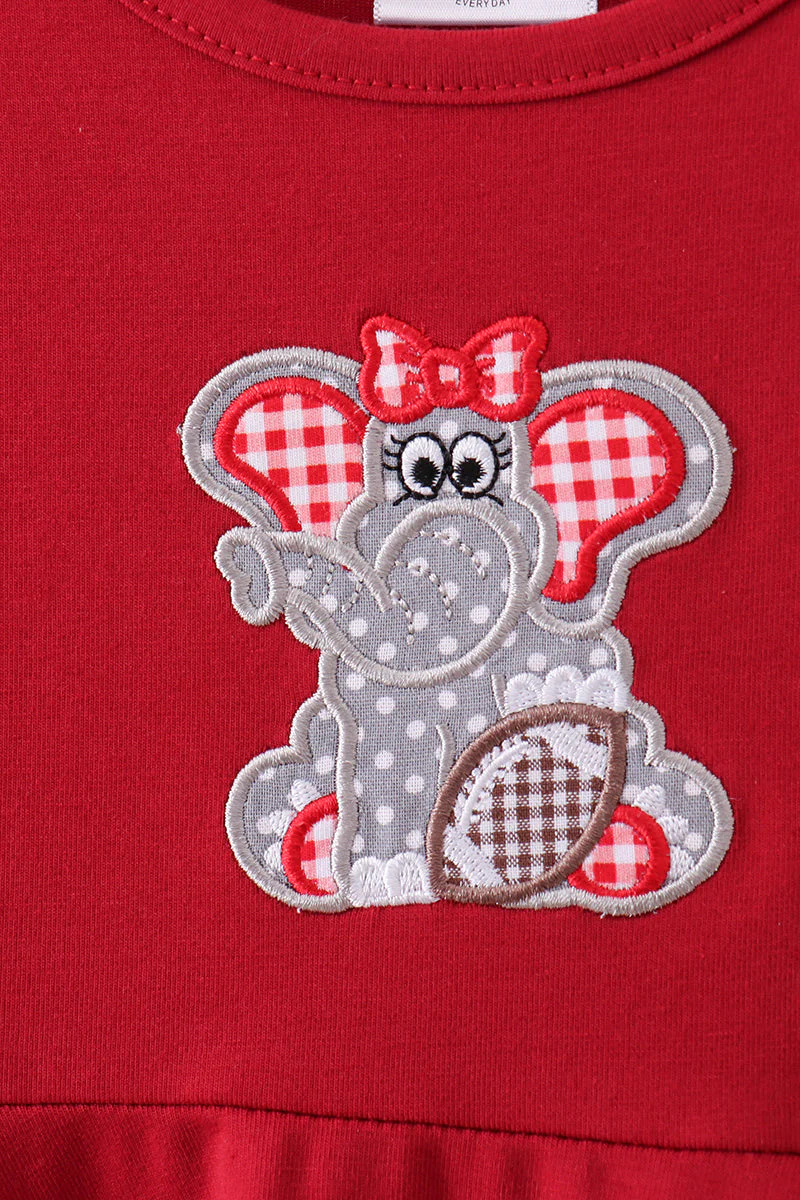 Premium Red Alabama elephant applique dress - Image 2