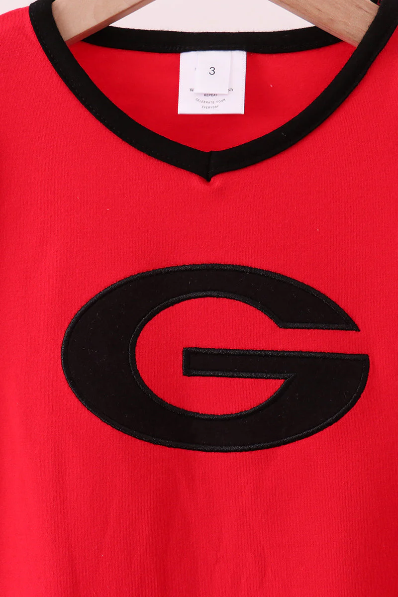 Premium Red Georgia applique top - Image 2
