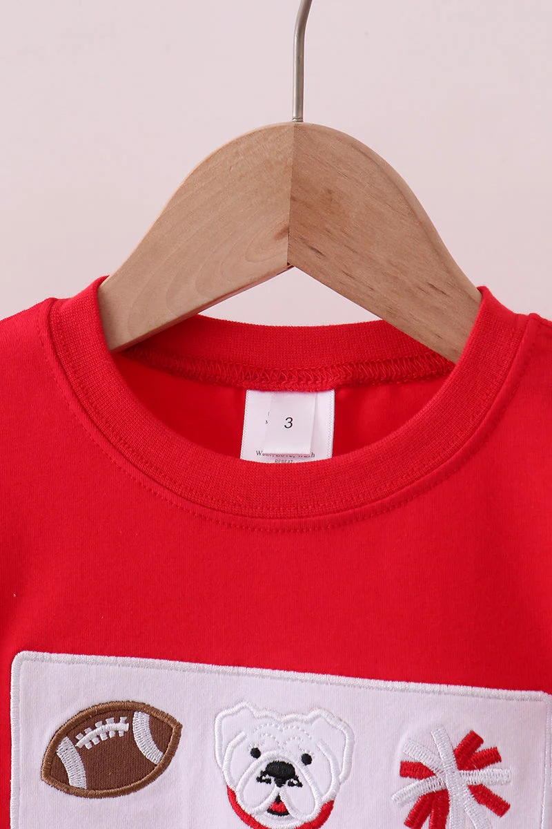 Premium Red Georgia bulldog embroidery top - Image 3