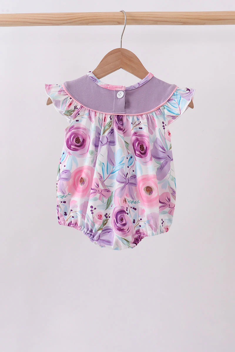Purple Bow Embroidered Floral Bubble - Image 3