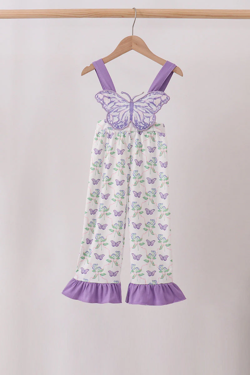Purple Butterfly Applique Jumpsuit