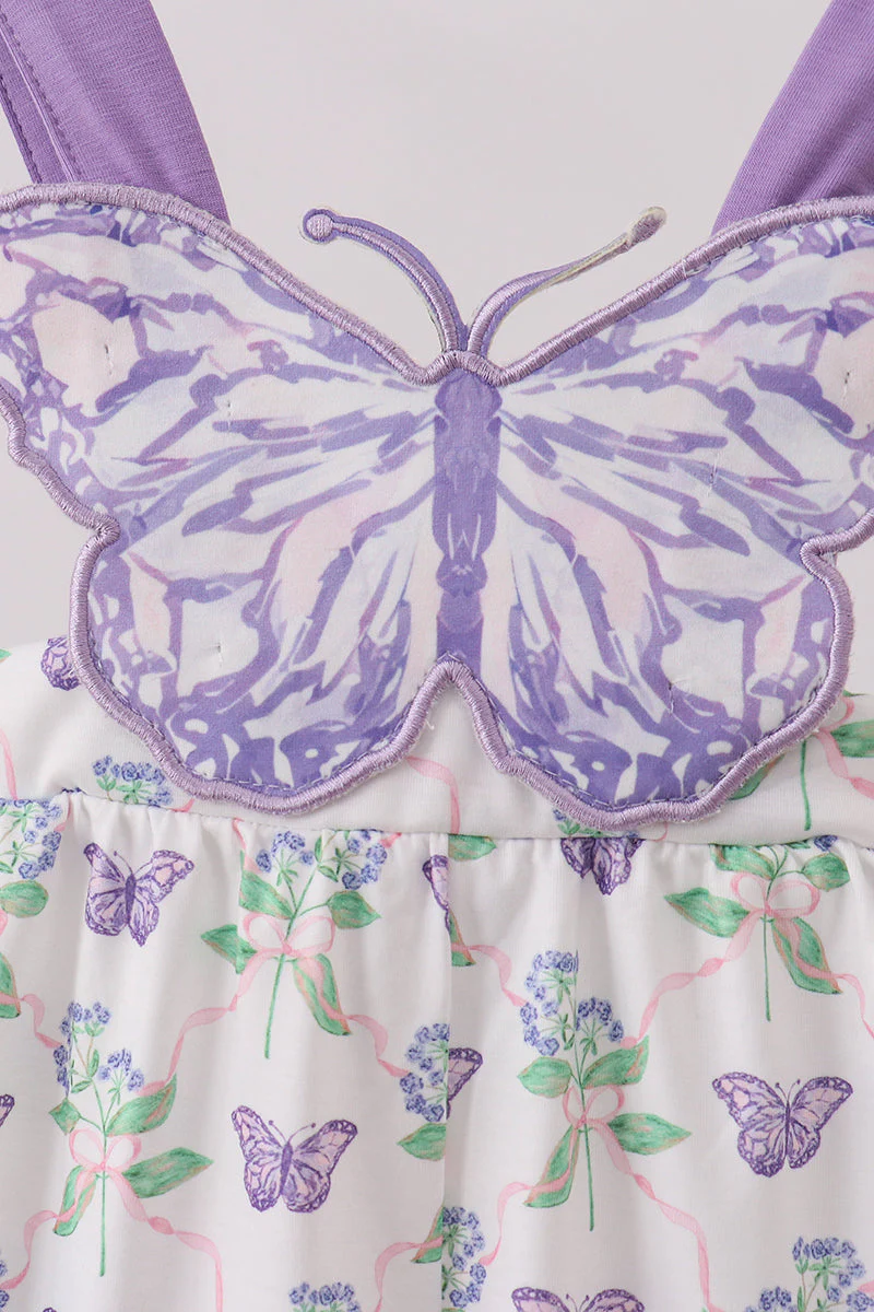 Purple Butterfly Applique Jumpsuit - Image 4