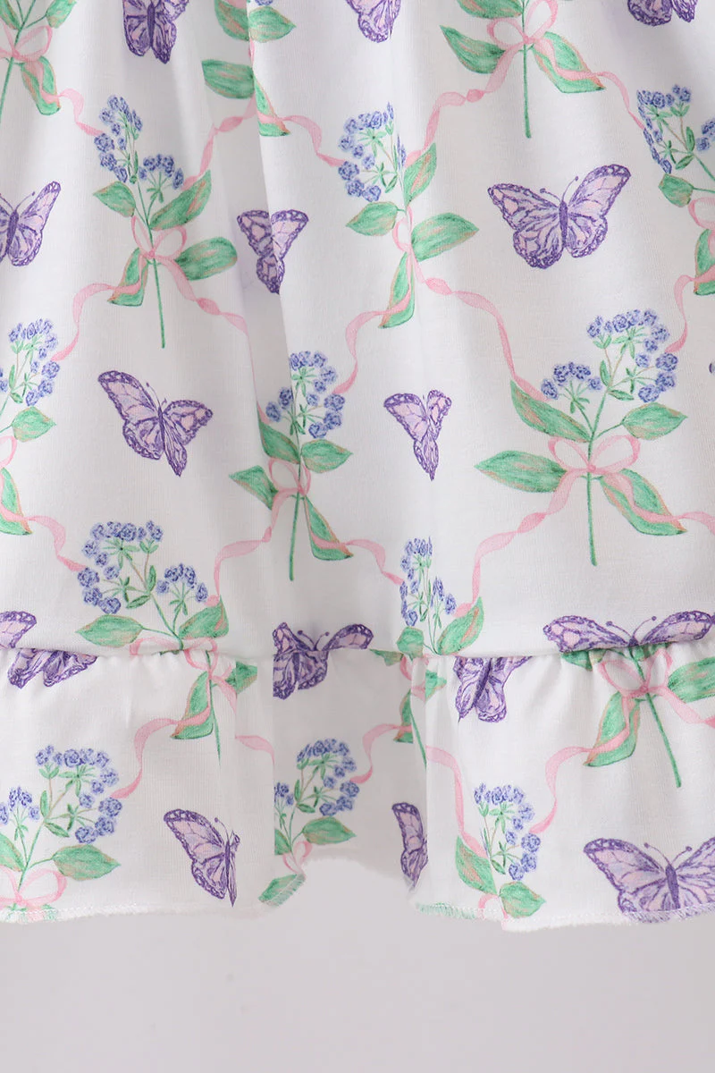 Purple Butterfly Applique Shorts Set - Image 3