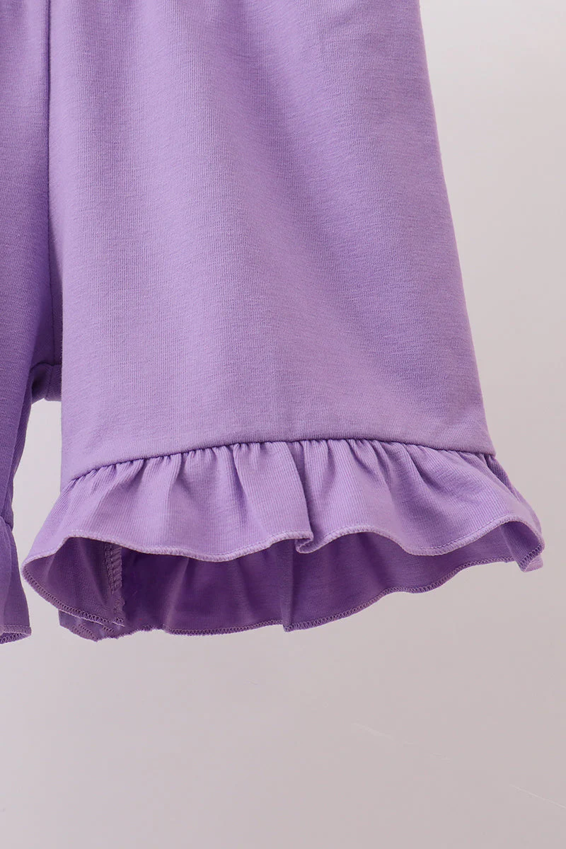 Purple Butterfly Applique Shorts Set - Image 4