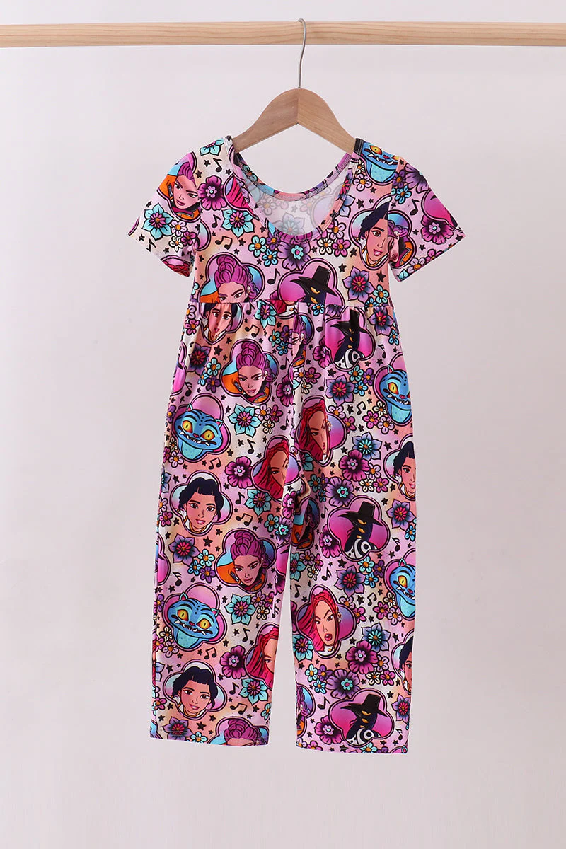 Purple character bamboo jumpsuit - Image 4