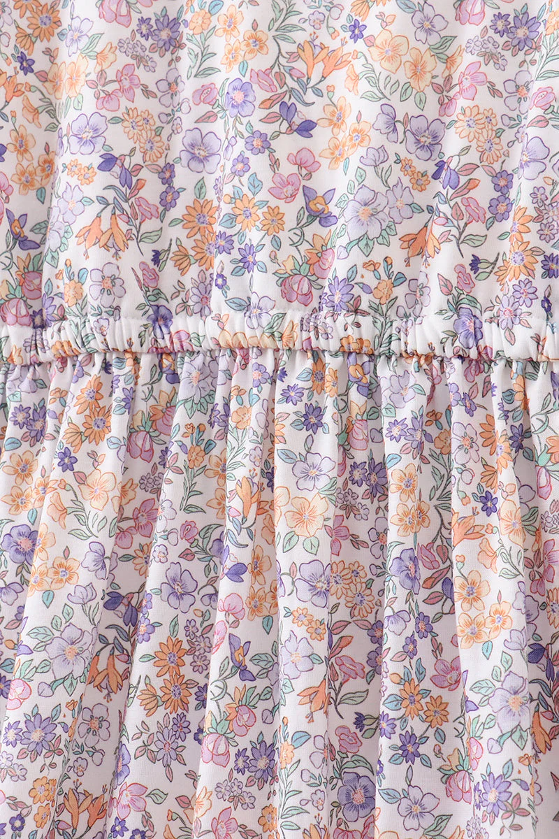 Purple floral lace women dress - Image 3