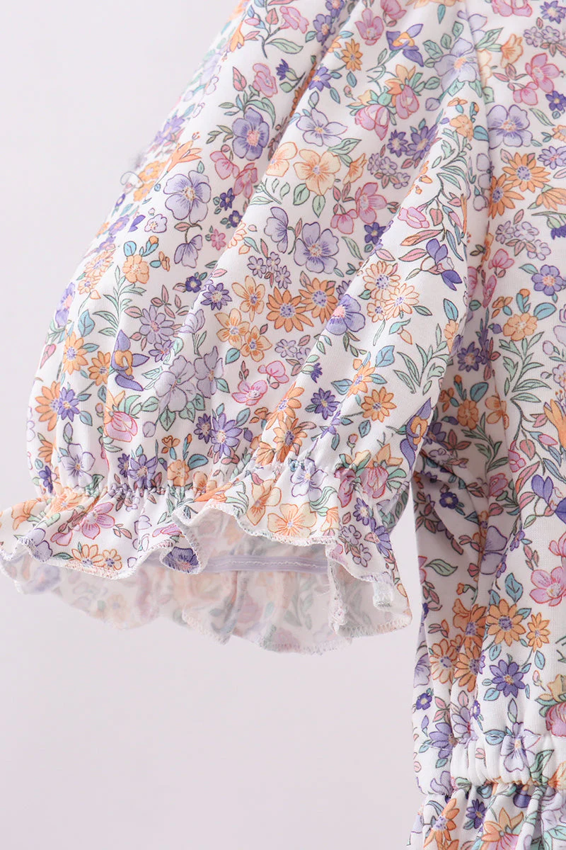 Purple floral lace women dress - Image 4