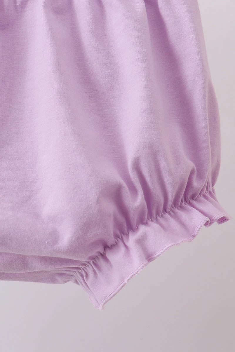 Purple floral print bow bloomer set - Image 3
