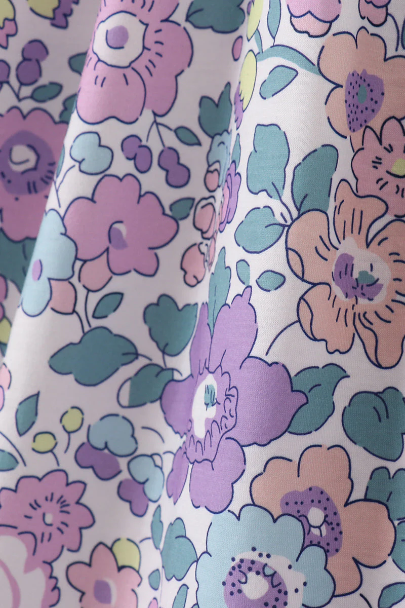 Purple floral women dress - Image 2