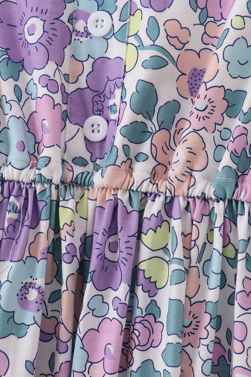 Purple floral women dress - Image 4