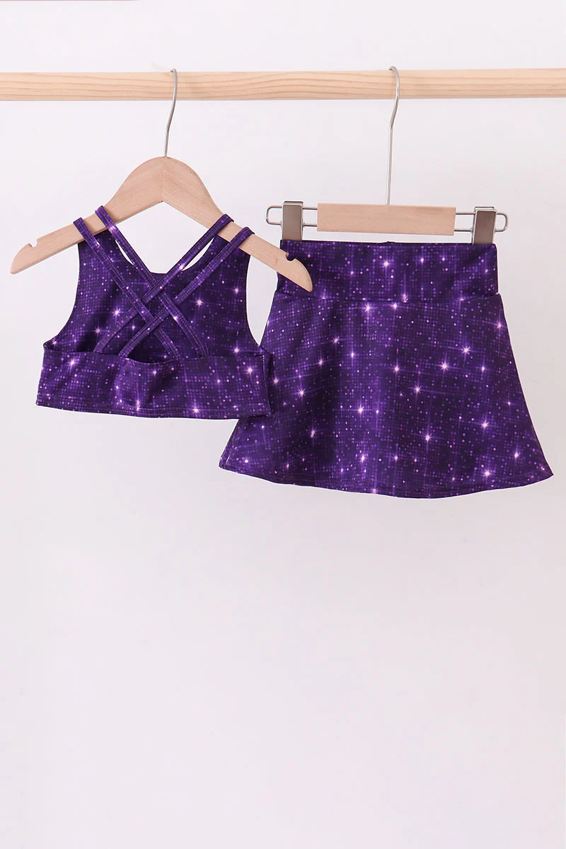 Purple glitter skort set - Image 6