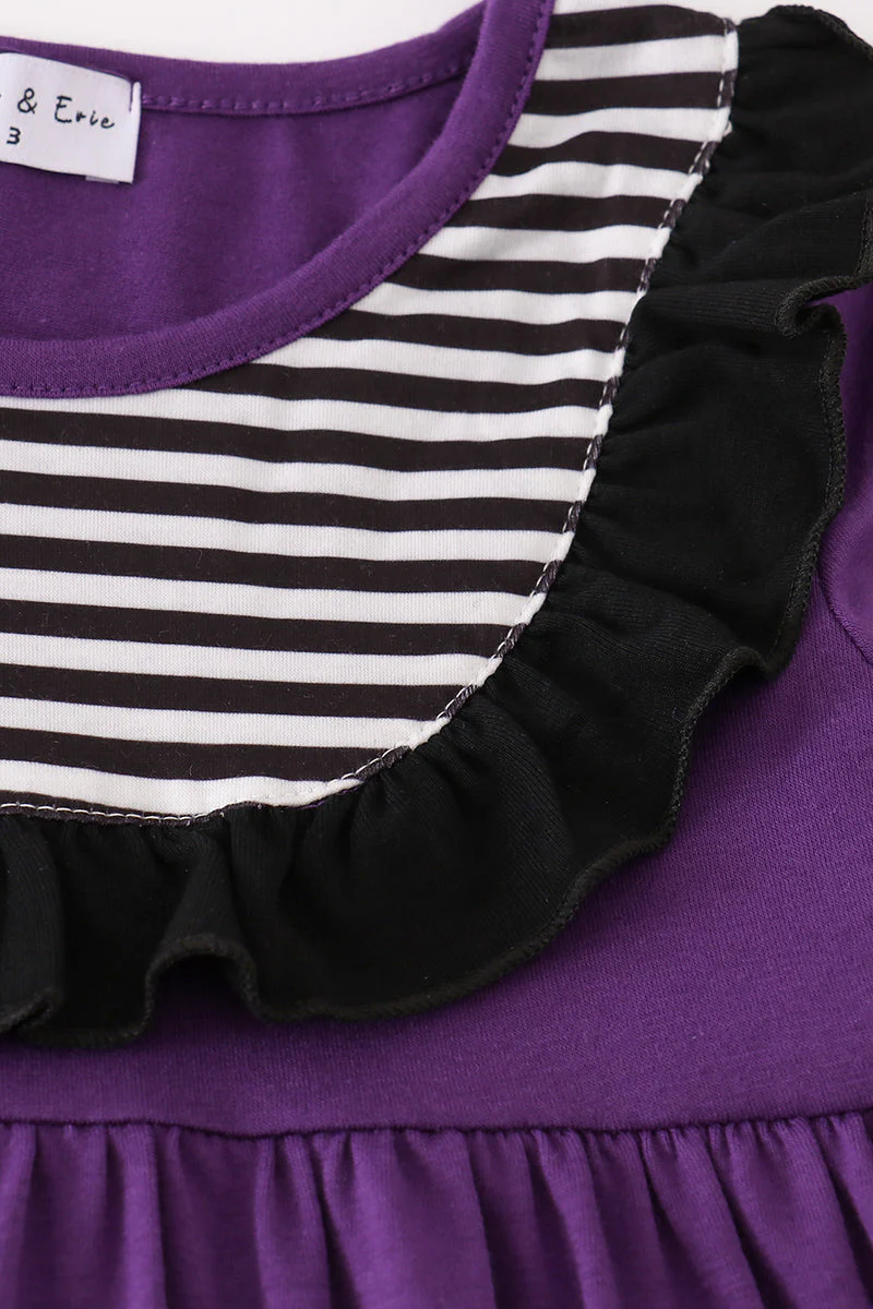 Purple halloween witch applique dress - Image 5