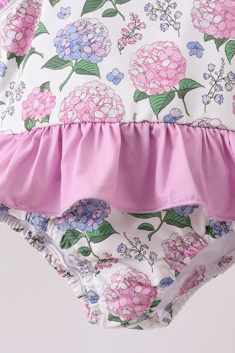 Purple Hydrangea UPF Swim One-Piece - Image 3