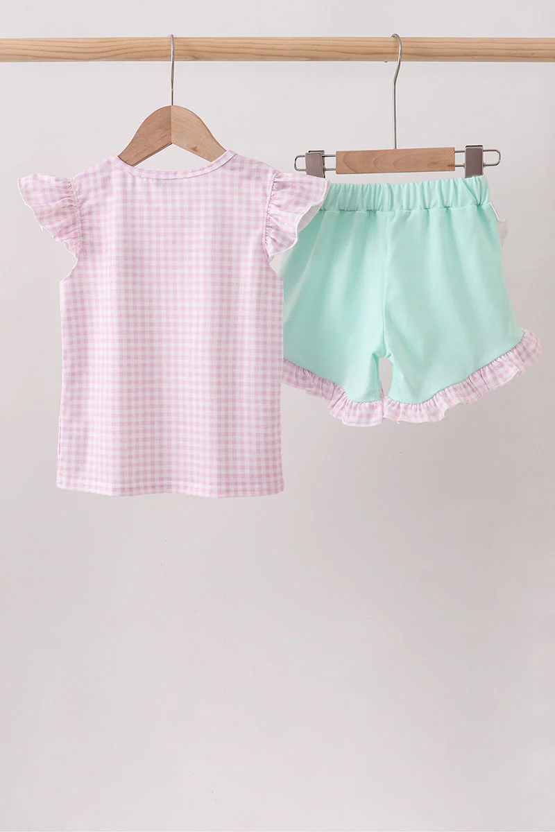 Purple Ice Cream Plaid Embroidered Set - Image 5
