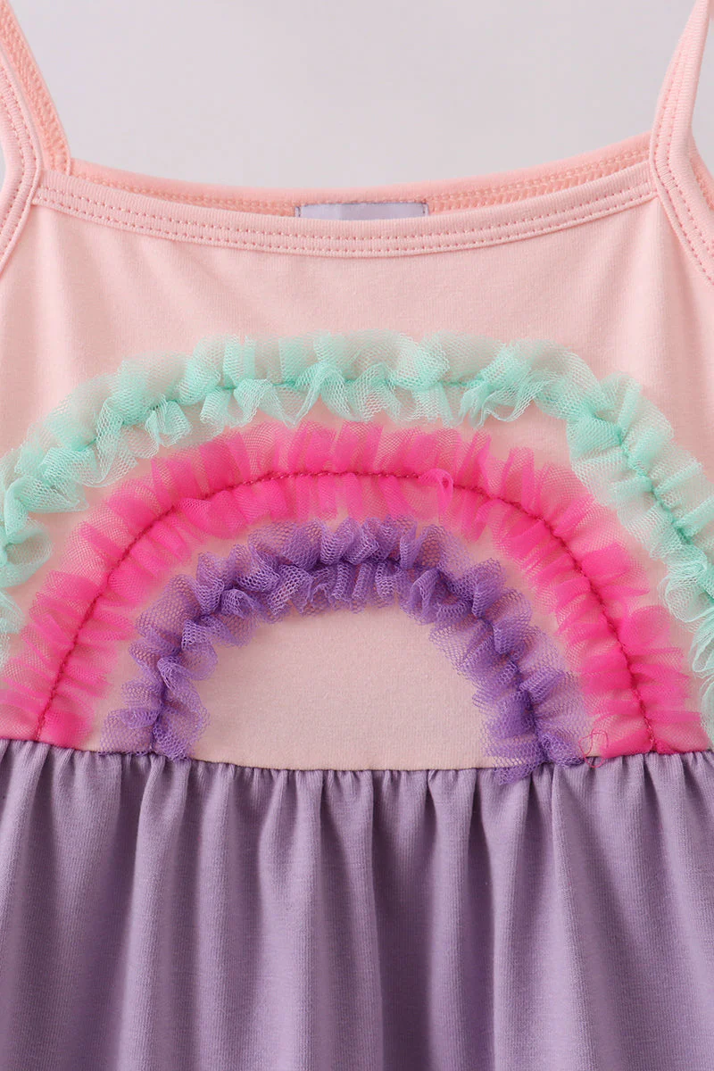 Purple lace rainbow tiered dress - Image 2