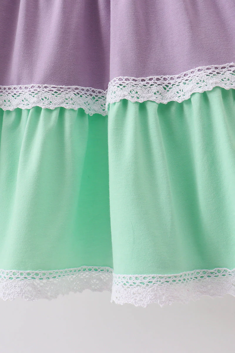 Purple lace rainbow tiered dress - Image 3