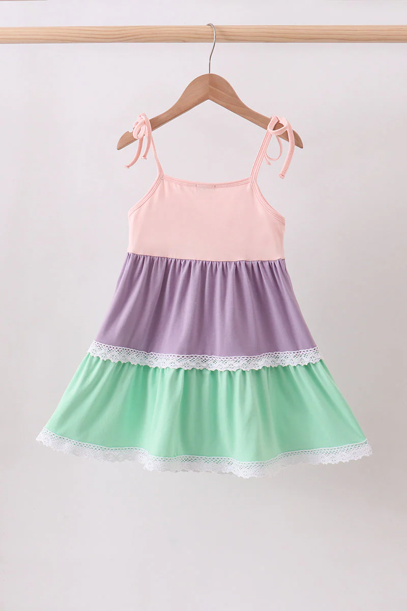 Purple lace rainbow tiered dress - Image 4
