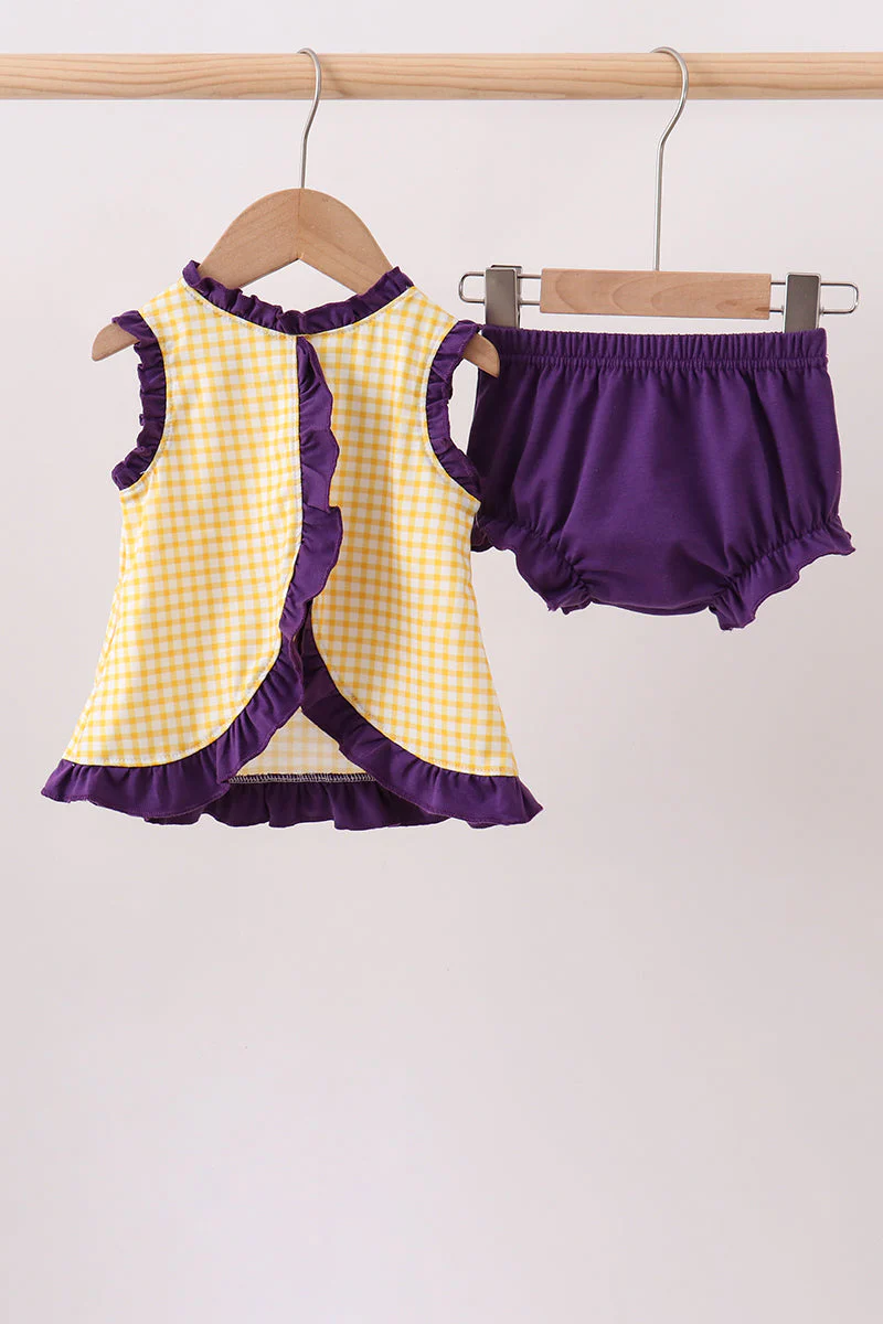 Purple LSU Tiger Applique Bloomer Set - Image 5