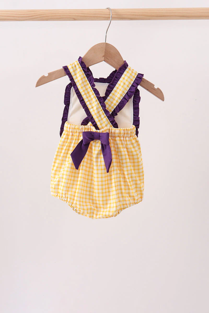 Purple LSU Tiger Applique Ruffle Bubble - Image 4