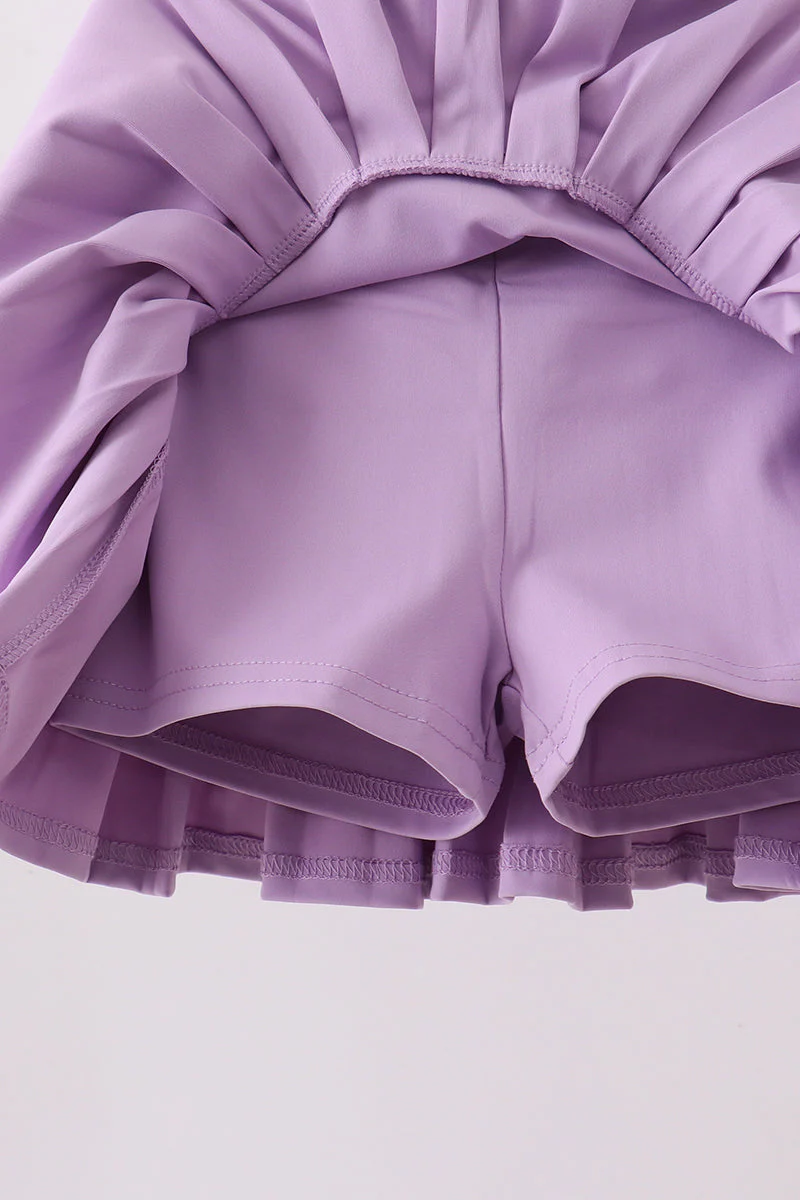Purple pleated skort - Image 4