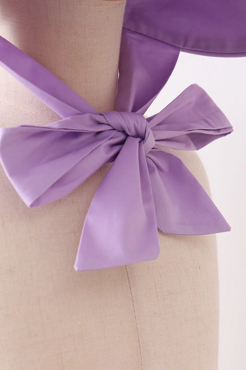 Purple ruffle bow bonnet - Image 2