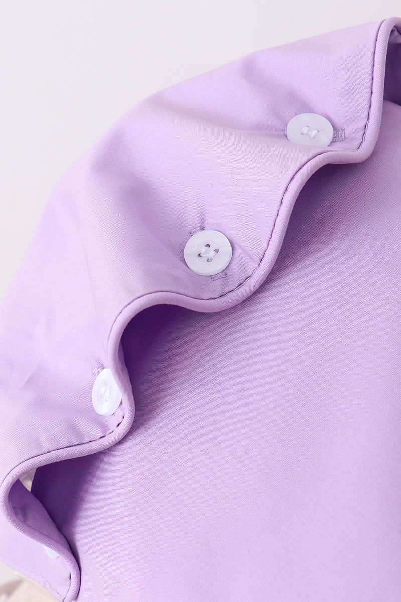 Purple ruffle bow bonnet - Image 3