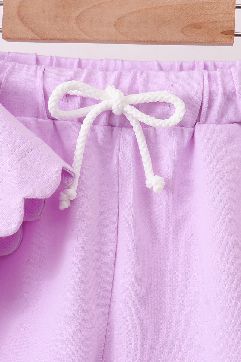 Purple Scalloped Shorts Set - Image 3