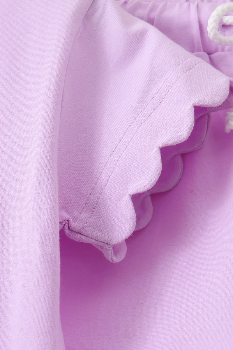 Purple Scalloped Shorts Set - Image 4