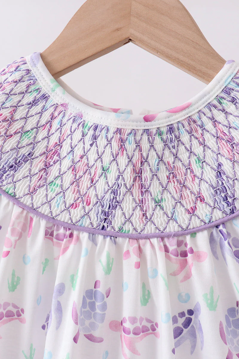 Purple Sea Turtle Smocked Set - Image 2