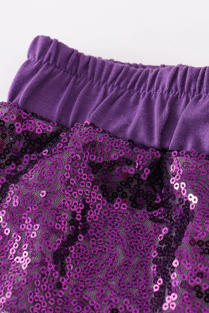 Purple sequin mardi gras mom&me skorts - Image 7