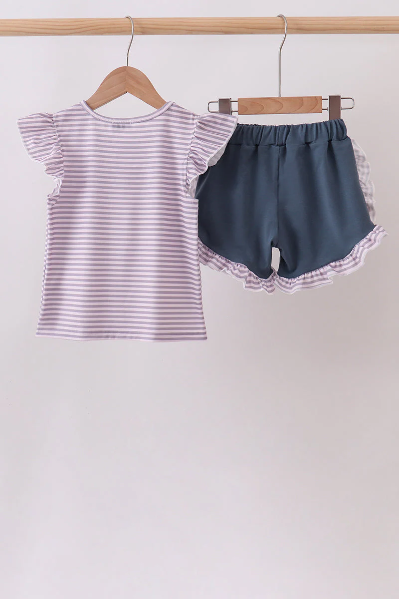 Purple Stripe Ruffle Set - Image 2