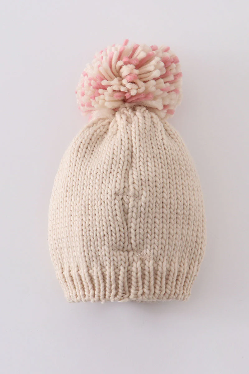 Rainbow hand embroidered pom pom beanie hat - Image 7