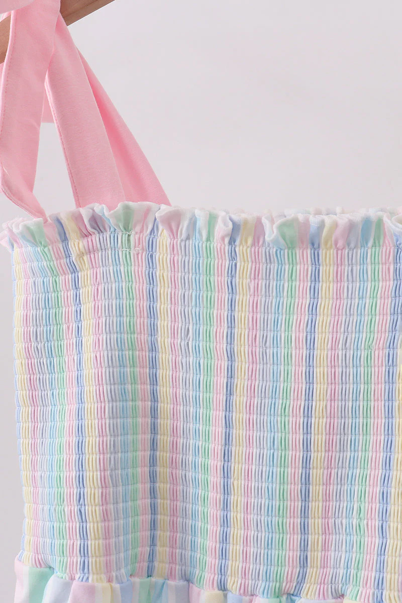 Rainbow stripe smocked dress - Image 2