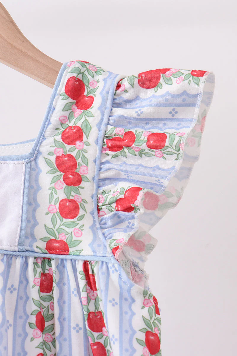 Red Apple Applique Dress - Image 3