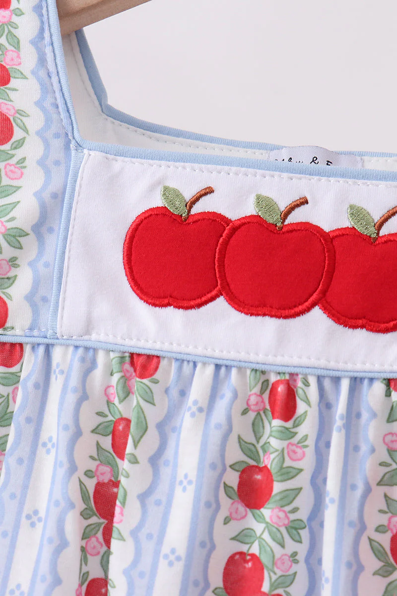 Red Apple Applique Ruffle Shorts Set - Image 5