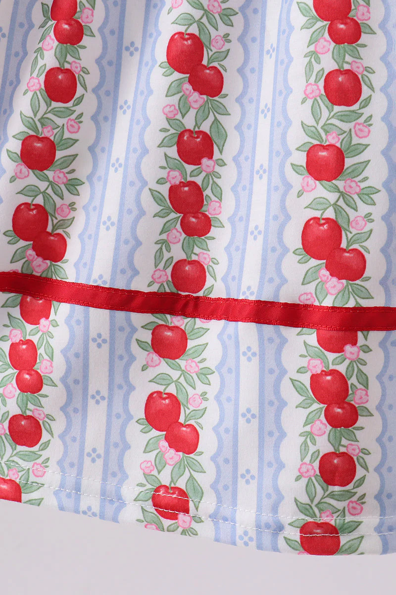 Red Apple Embroidered Dress - Image 4