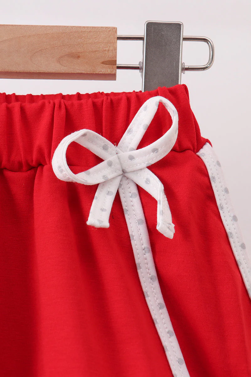 Red Apple Embroidered Skorts Set - Image 2