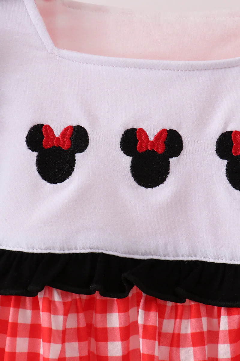 Red Character Plaid Embroidered Bloomer Set - Image 2