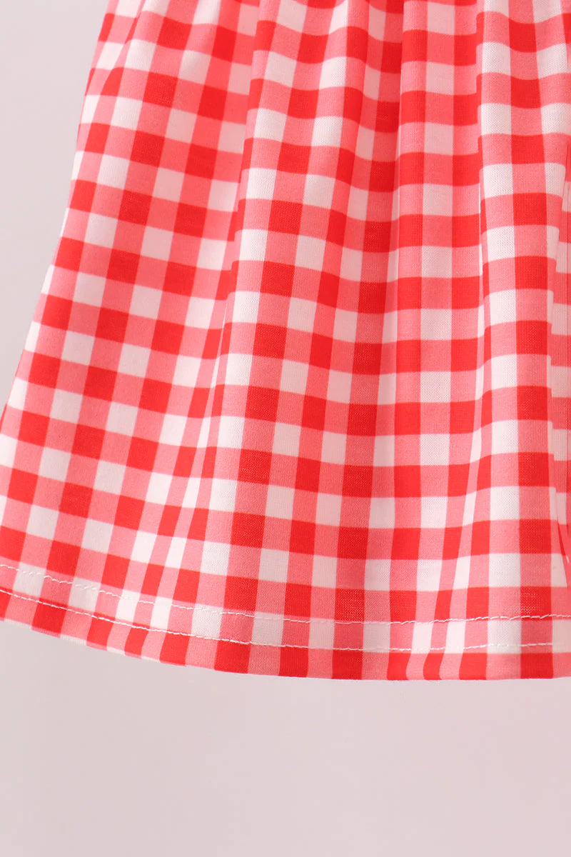 Red Character Plaid Embroidered Bloomer Set - Image 4