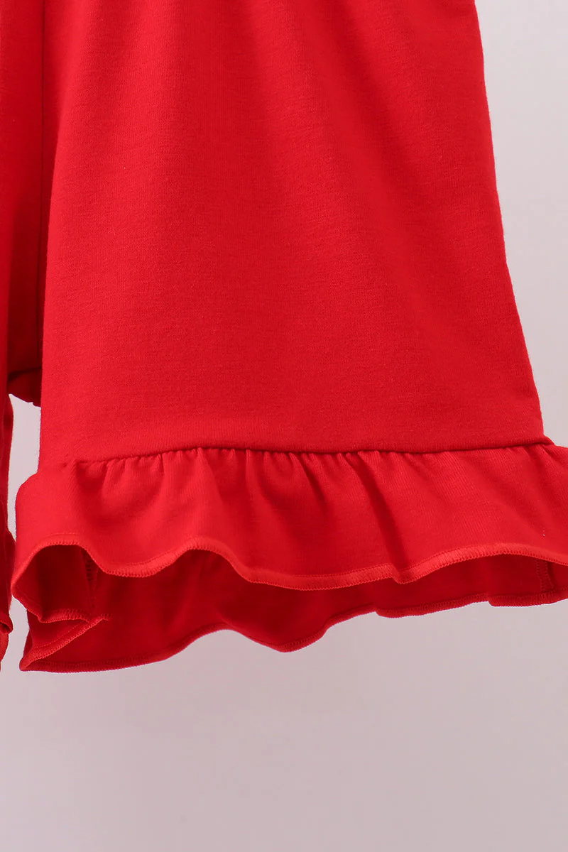 Red cherry bow ruffle shorts set - Image 3