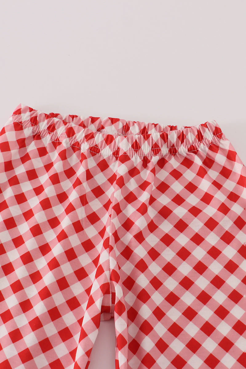 Red farm smocked pants set - Image 3