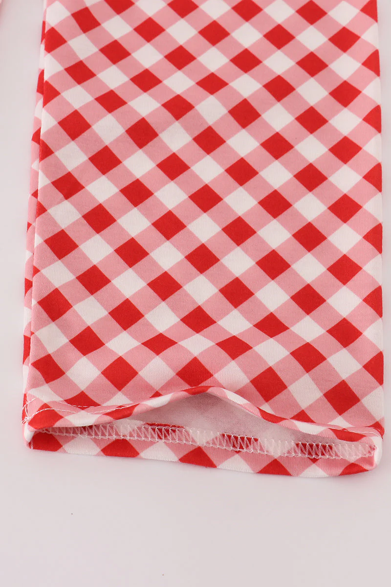 Red farm smocked pants set - Image 4