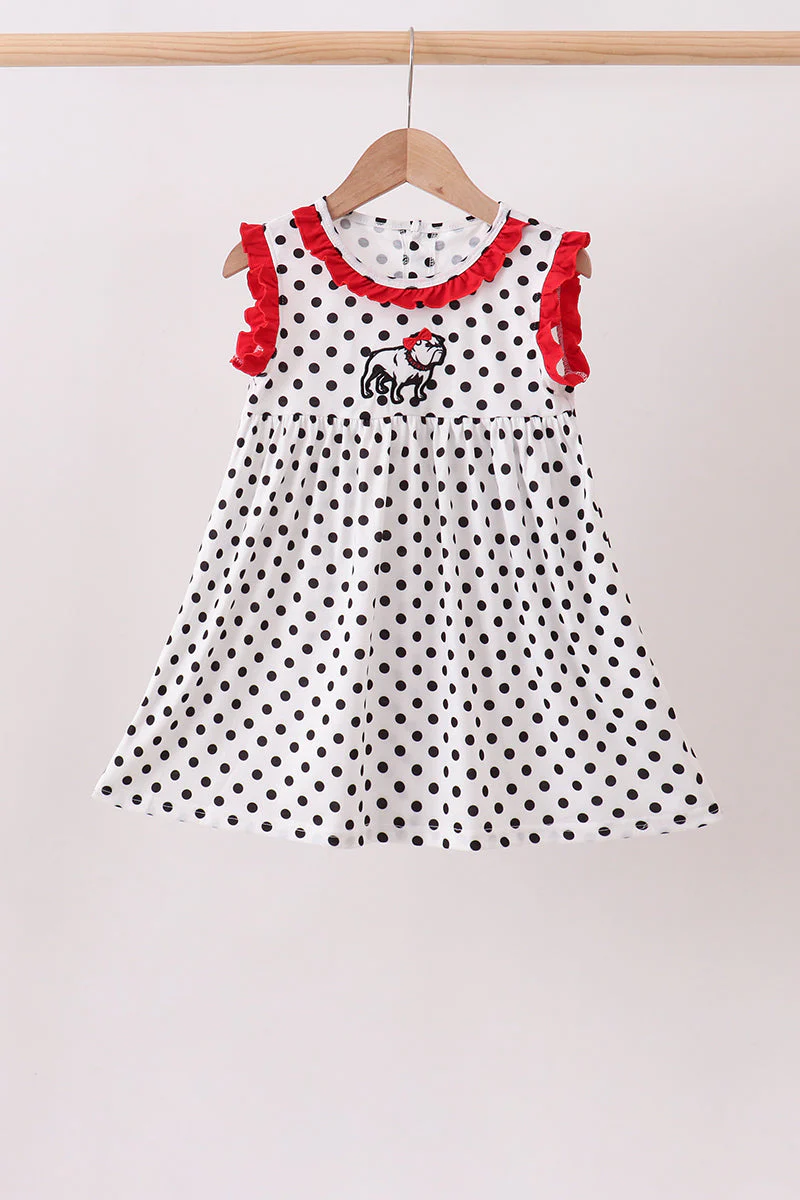 Red Georgia Bulldog Applique Dress