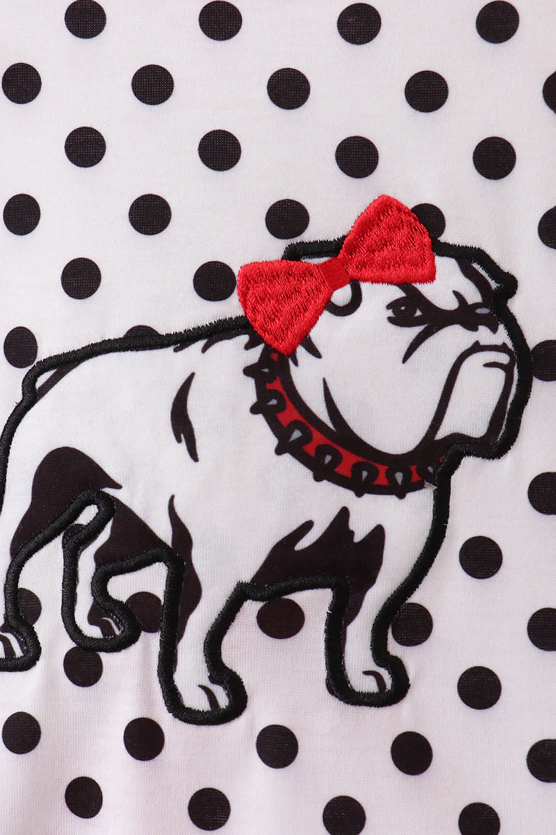 Red Georgia Bulldog Applique Ruffle Bloomer Set - Image 2