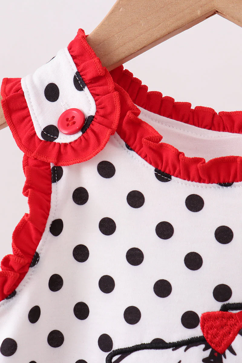 Red Georgia Bulldog Applique Ruffle Bloomer Set - Image 3